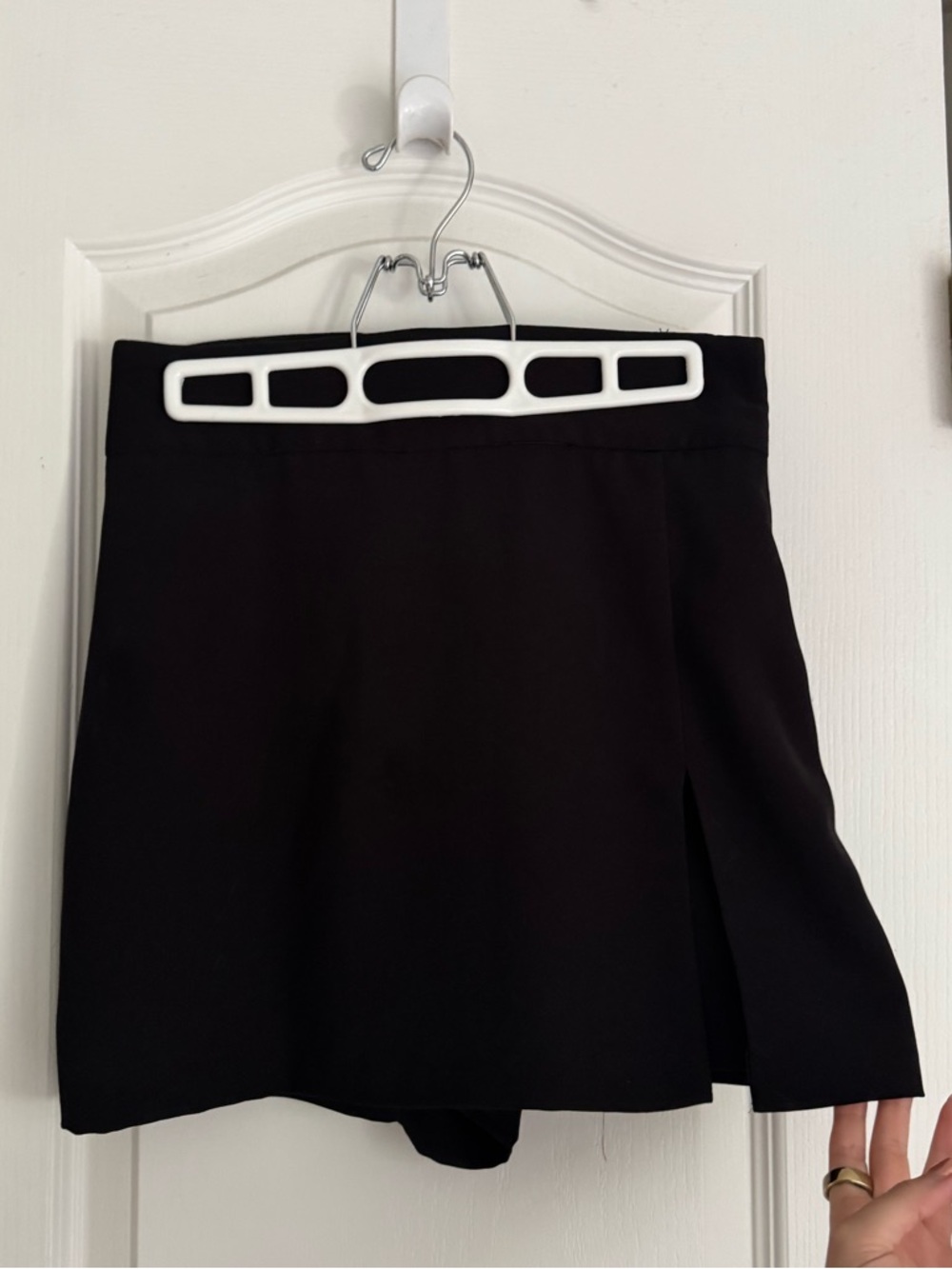Black Mini Skort with Side Slit